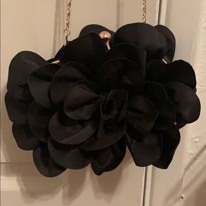 Black Flower Clutch
